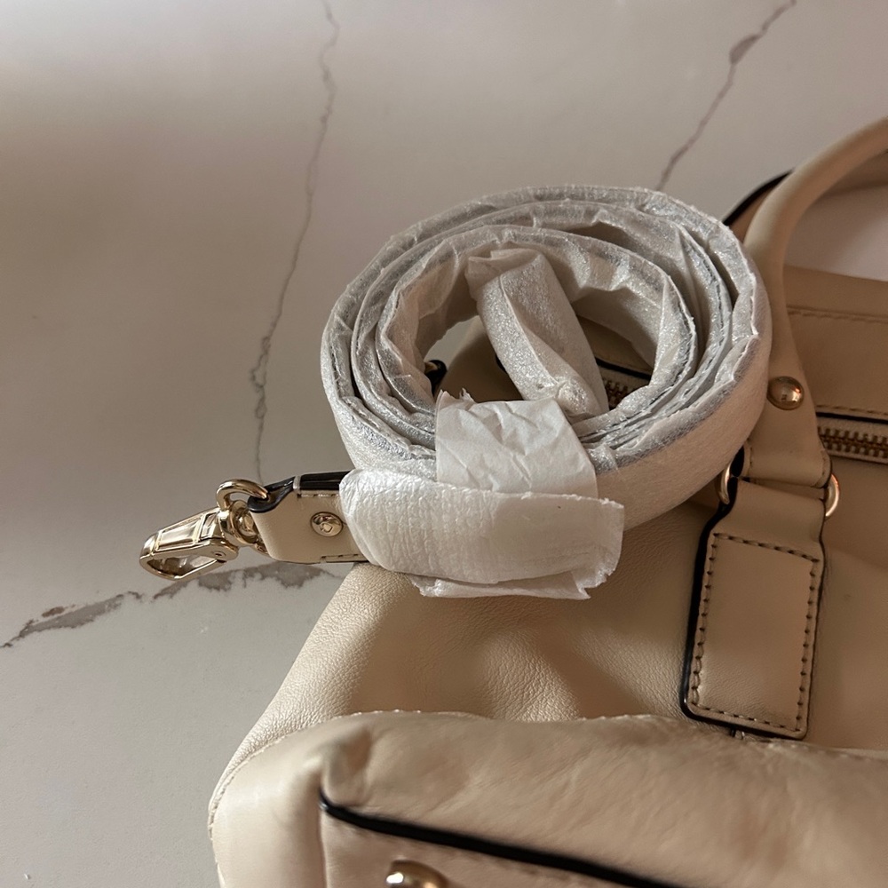 USED Kate Spade Cream Leather Shoulder Bag with Top Handles - Picture 15 of 16